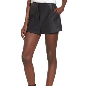 Leith Black Faux Leather Mini Shorts Size Medium